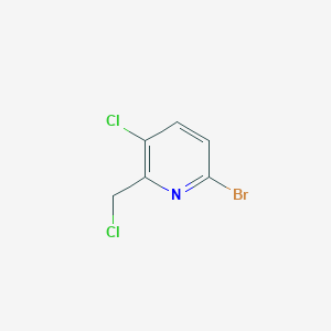 molecular formula C6H4BrCl2N B13651762 6-Bromo-3-chloro-2-(chloromethyl)pyridine 