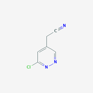 molecular formula C6H4ClN3 B13651823 2-(6-Chloropyridazin-4-yl)acetonitrile 