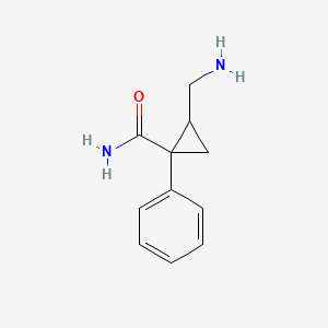 molecular formula C11H14N2O B1365184 2-(Aminomethyl)-1-phenylcyclopropanecarboxamide 