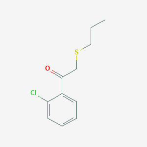 molecular formula C11H13ClOS B13651857 1-(2-Chlorophenyl)-2-(propylthio)ethan-1-one 