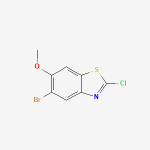 molecular formula C8H5BrClNOS B13651867 5-Bromo-2-chloro-6-methoxybenzo[d]thiazole 