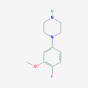 molecular formula C11H15FN2O B13651878 1-(4-Fluoro-3-methoxyphenyl)piperazine 