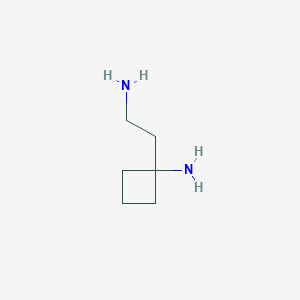 molecular formula C6H14N2 B13651955 1-(2-Aminoethyl)cyclobutan-1-amine 