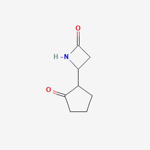 molecular formula C8H11NO2 B1365201 4-(2-氧代环戊基)氮杂环丁-2-酮 CAS No. 426260-25-5