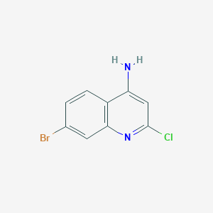 molecular formula C9H6BrClN2 B13652035 7-Bromo-2-chloroquinolin-4-amine 