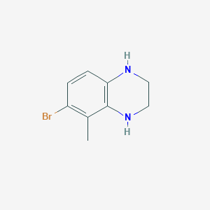 molecular formula C9H11BrN2 B13652039 6-Bromo-5-methyl-1,2,3,4-tetrahydroquinoxaline 