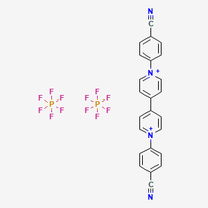 molecular formula C24H16F12N4P2 B13652058 1,1'-Bis(4-cyanophenyl)-[4,4'-bipyridine]-1,1'-diium hexafluorophosphate(V) 