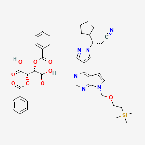 molecular formula C41H46N6O9Si B13652099 (S)-3-Cyclopentyl-3-(4-(7-((2-(trimethylsilyl)ethoxy)methyl)-7H-pyrrolo[2,3-d]pyrimidin-4-yl)-1H-pyrazol-1-yl)propanenitrile (2S,3S)-2,3-bis(benzoyloxy)succinate CAS No. 2920037-87-0