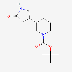 molecular formula C14H24N2O3 B13652109 Tert-butyl 3-(5-oxopyrrolidin-3-yl)piperidine-1-carboxylate 