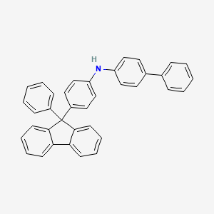 molecular formula C37H27N B13652110 N-(4-(9-Phenyl-9H-fluoren-9-yl)phenyl)-[1,1'-biphenyl]-4-amine 