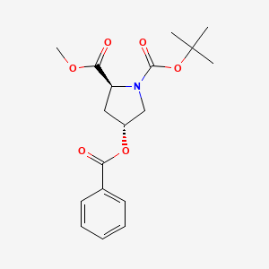 molecular formula C18H23NO6 B1365213 1-(tert-Butyl) 2-methyl (2S,4R)-4-(benzoyloxy)-1,2-pyrrolidinedicarboxylate 