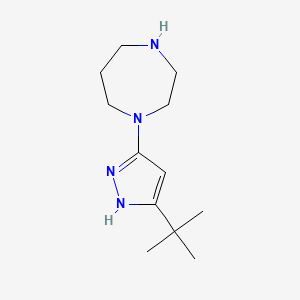 molecular formula C12H22N4 B13652145 1-(3-(tert-butyl)-1H-pyrazol-5-yl)-1,4-diazepane 