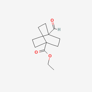 molecular formula C12H18O3 B13652258 Ethyl 4-formylbicyclo[2.2.2]octane-1-carboxylate 