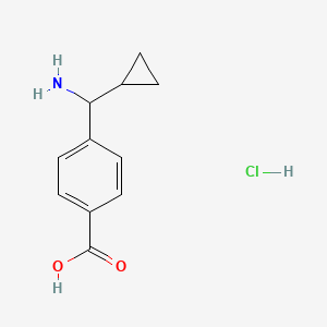 molecular formula C11H14ClNO2 B13652290 4-(Amino(cyclopropyl)methyl)benzoic acid hydrochloride 