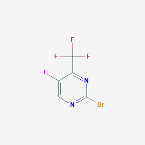 molecular formula C5HBrF3IN2 B13652305 2-Bromo-5-iodo-4-(trifluoromethyl)pyrimidine 