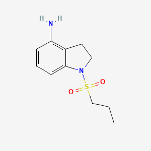 molecular formula C11H16N2O2S B13652336 1-(Propylsulfonyl)indolin-4-amine 