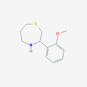 molecular formula C12H17NOS B13652341 3-(2-Methoxyphenyl)-1,4-thiazepane 