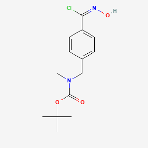 molecular formula C14H19ClN2O3 B13652355 tert-Butyl 4-(chloro(hydroxyimino)methyl)benzyl(methyl)carbamate 