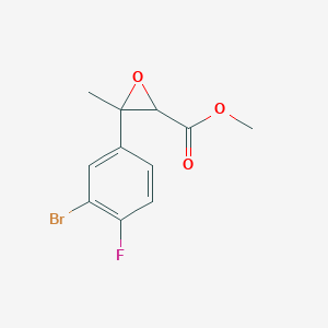 molecular formula C11H10BrFO3 B13652358 Methyl 3-(3-bromo-4-fluorophenyl)-3-methyloxirane-2-carboxylate 