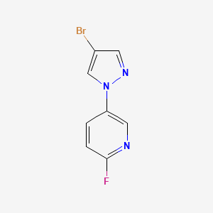 molecular formula C8H5BrFN3 B13652399 5-(4-Bromo-1H-pyrazol-1-yl)-2-fluoropyridine 