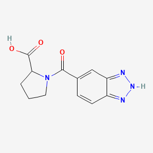 molecular formula C12H12N4O3 B13652415 1-(1H-1,2,3-benzotriazole-5-carbonyl)pyrrolidine-2-carboxylic acid 