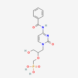 ({[(2S)-1-(4-benzamido-2-oxo-1,2-dihydropyrimidin-1-yl)-3-hydroxypropan-2-yl]oxy}methyl)phosphonic acid