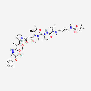 molecular formula C49H84N6O10 B13652461 ((2R,3R)-3-((S)-1-((3R,4S,5S)-4-((S)-2-((S)-2-((4-((tert-Butoxycarbonyl)(methyl)amino)butyl)(methyl)amino)-3-methylbutanamido)-N,3-dimethylbutanamido)-3-methoxy-5-methylheptanoyl)pyrrolidin-2-yl)-3-methoxy-2-methylpropanoyl)-L-phenylalanine 