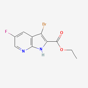 molecular formula C10H8BrFN2O2 B13652467 Ethyl 3-bromo-5-fluoro-1H-pyrrolo[2,3-b]pyridine-2-carboxylate 