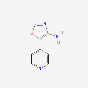 molecular formula C8H7N3O B13652468 5-(Pyridin-4-yl)oxazol-4-amine 