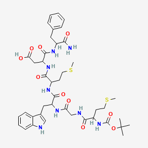 molecular formula C41H56N8O10S2 B13652507 Boc-DL-Met-Gly-DL-Trp-DL-Met-DL-Asp-DL-Phe-NH2 