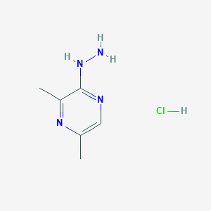 molecular formula C6H11ClN4 B13652526 2-Hydrazinyl-3,5-dimethylpyrazine hydrochloride 