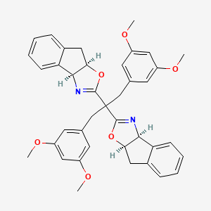 molecular formula C39H38N2O6 B13652560 (3aS,3a'S,8aR,8a'R)-2,2'-(1,3-Bis(3,5-dimethoxyphenyl)propane-2,2-diyl)bis(3a,8a-dihydro-8H-indeno[1,2-d]oxazole) 