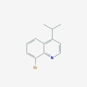 molecular formula C12H12BrN B13652577 8-Bromo-4-isopropylquinoline 