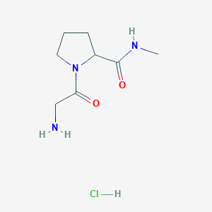 molecular formula C8H16ClN3O2 B13652595 1-(2-aminoacetyl)-N-methylpyrrolidine-2-carboxamide hydrochloride 