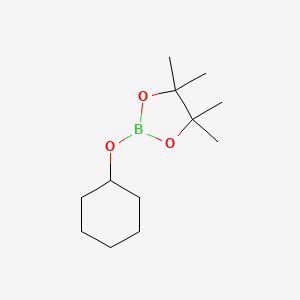 molecular formula C12H23BO3 B1365261 2-(环己氧基)-4,4,5,5-四甲基-1,3,2-二氧杂硼环丁烷 CAS No. 96649-78-4