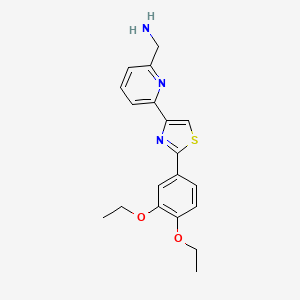 molecular formula C19H21N3O2S B13652614 (6-(2-(3,4-Diethoxyphenyl)thiazol-4-yl)pyridin-2-yl)methanamine 