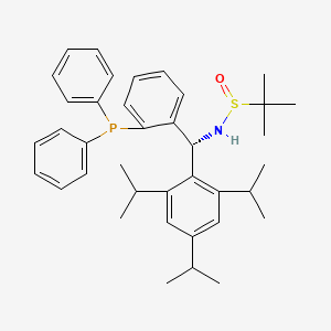 molecular formula C38H48NOPS B13652724 (R)-N-((R)-(2-(Diphenylphosphanyl)phenyl)(2,4,6-triisopropylphenyl)methyl)-2-methylpropane-2-sulfinamide 