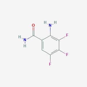 molecular formula C7H5F3N2O B13652747 2-Amino-3,4,5-trifluorobenzamide 