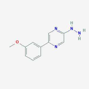 molecular formula C11H12N4O B13652774 2-Hydrazinyl-5-(3-methoxyphenyl)pyrazine CAS No. 88066-72-2