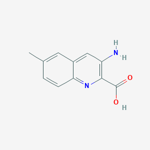 molecular formula C11H10N2O2 B13652787 3-Amino-6-methylquinoline-2-carboxylic acid 