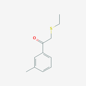 molecular formula C11H14OS B13652801 2-(Ethylthio)-1-(m-tolyl)ethan-1-one 