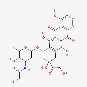 N-[3-hydroxy-2-methyl-6-[[(3S)-3,5,12-trihydroxy-3-(2-hydroxyacetyl)-10-methoxy-6,11-dioxo-2,4-dihydro-1H-tetracen-1-yl]oxy]oxan-4-yl]-2-iodoacetamide