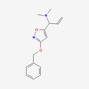 molecular formula C15H18N2O2 B13652859 N,N-dimethyl-1-(3-phenylmethoxy-1,2-oxazol-5-yl)prop-2-en-1-amine 