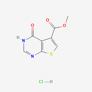 molecular formula C8H7ClN2O3S B13652881 Methyl 4-oxo-3,4-dihydrothieno[2,3-d]pyrimidine-5-carboxylate hydrochloride 