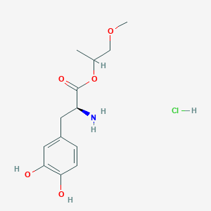 molecular formula C13H20ClNO5 B13652886 1-methoxypropan-2-yl (2S)-2-amino-3-(3,4-dihydroxyphenyl)propanoate hydrochloride 