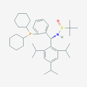 (R)-N-((R)-(2-(Dicyclohexylphosphanyl)phenyl)(2,4,6-triisopropylphenyl)methyl)-2-methylpropane-2-sulfinamide