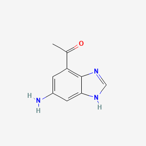 molecular formula C9H9N3O B13652934 1-(6-Amino-1H-benzo[d]imidazol-4-yl)ethanone 