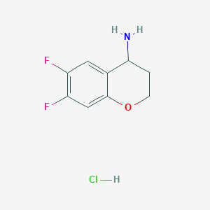 molecular formula C9H10ClF2NO B13652981 6,7-Difluorochroman-4-amine hydrochloride 