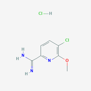 molecular formula C7H9Cl2N3O B13653014 5-Chloro-6-methoxypicolinimidamide hydrochloride 