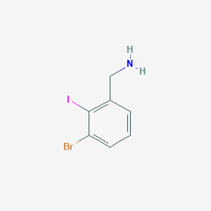 molecular formula C7H7BrIN B13653016 (3-Bromo-2-iodophenyl)methanamine 